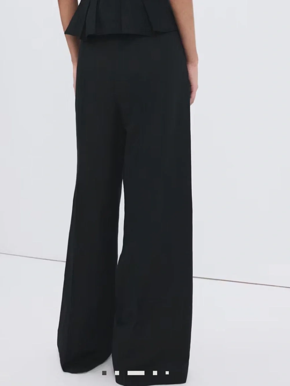 Mango Black Wide-LegTrousers STRAIGHT-FIT LINEN PANTS WITH PLEATS 6347